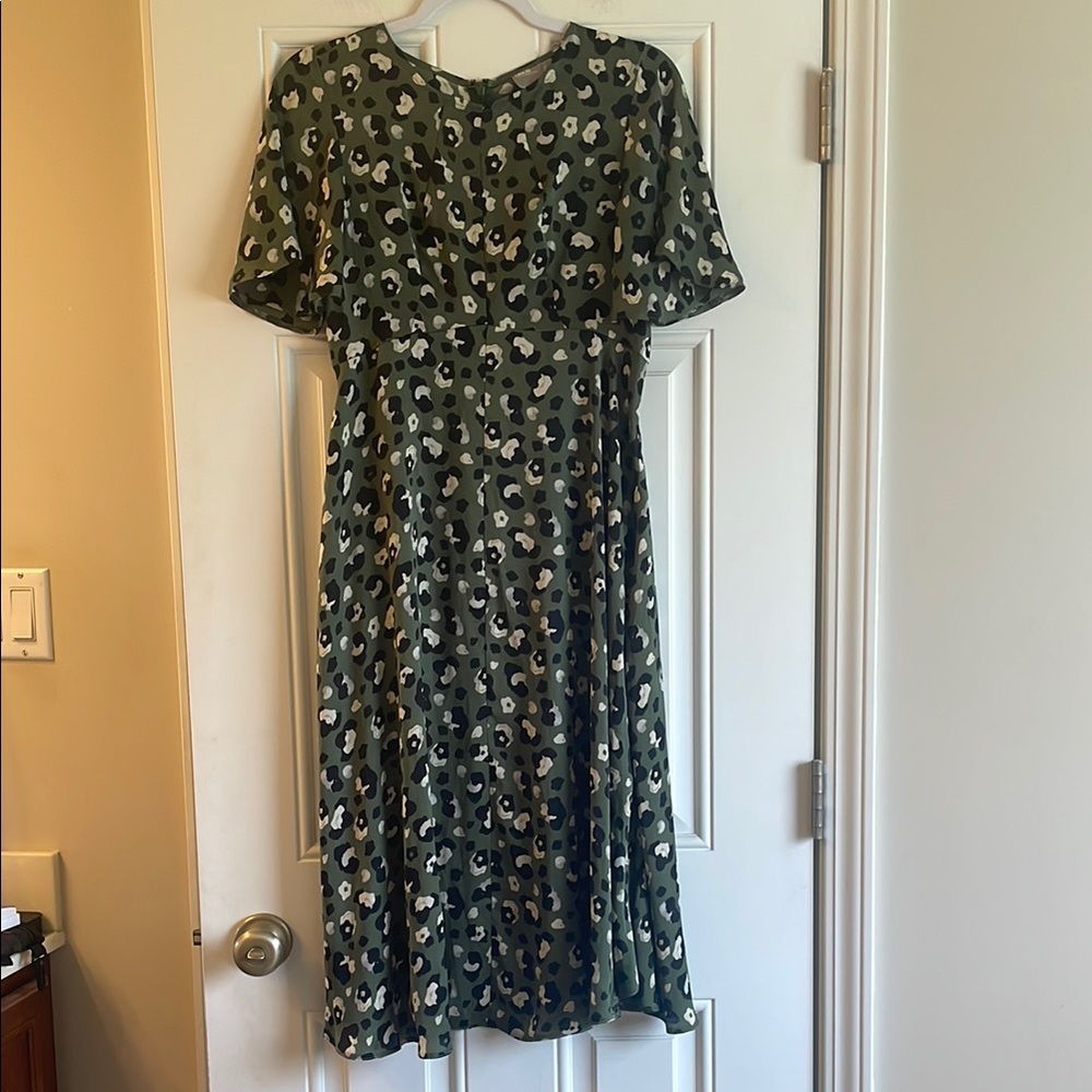 ASOS Green and Black Midi Dress